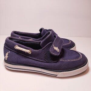 Polo Ralph Lauren canvas boat slide in sneakers sz 8 toddler